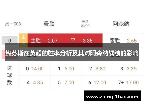 热苏斯在英超的胜率分析及其对阿森纳战绩的影响